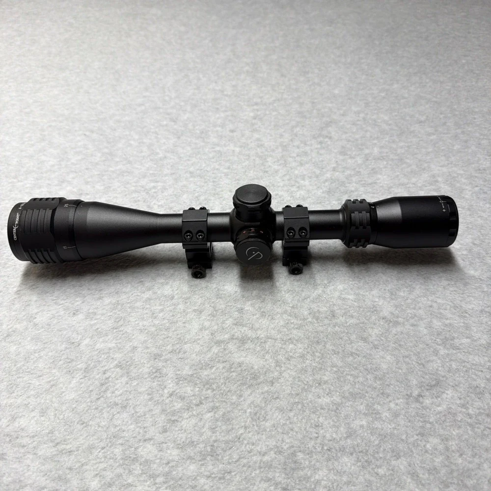 CenterPoint 4-16x40 Scope Adjustable Objective Rifle Scope With Rings